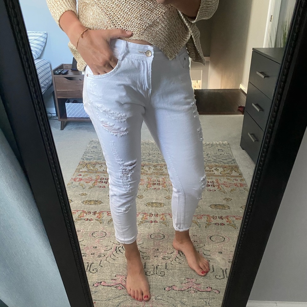Zara distressed boyfriend jeans